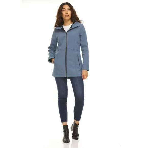 Swiss Tech Soft Shell Women's Grey Stone Full Zip Hooded Jacket - XS - Picture 2 of 9